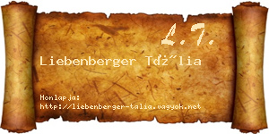 Liebenberger Tália névjegykártya